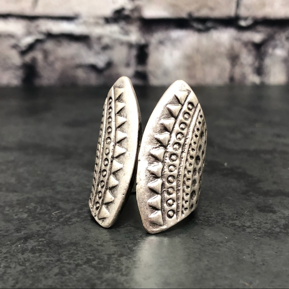 NEW Boho Ethnic Design Aztec Wrap Silver-tone Ring